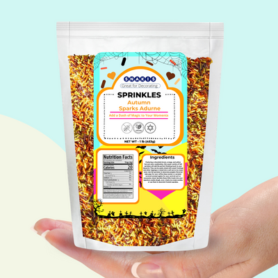 Autumn Sprinkles, Festive Fall Sprinkles for Halloween Treats - (1 Lbs) by Snakis
